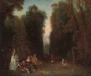 Jean-Antoine Watteau View through the trees in the Park of Pierre Crozat Norge oil painting reproduction